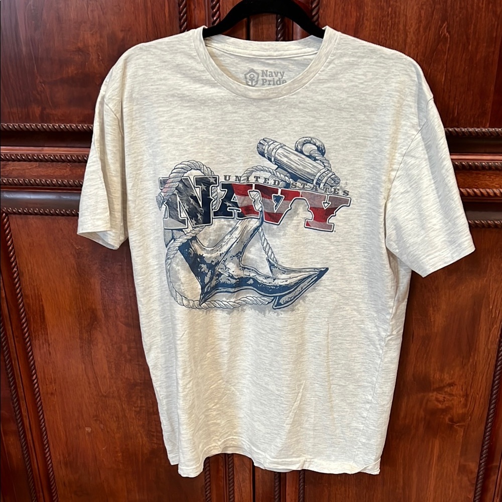 Artistic Navy  Gray Short Sleeve Tees with Nautical Motifs